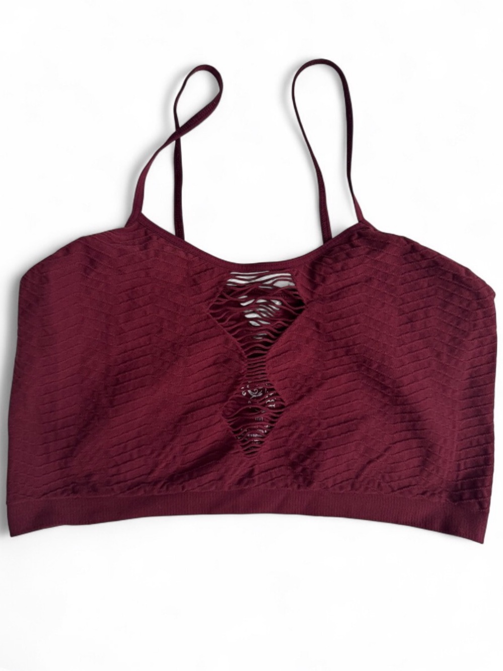 BKE Seamless Maroon Cutout Bralette